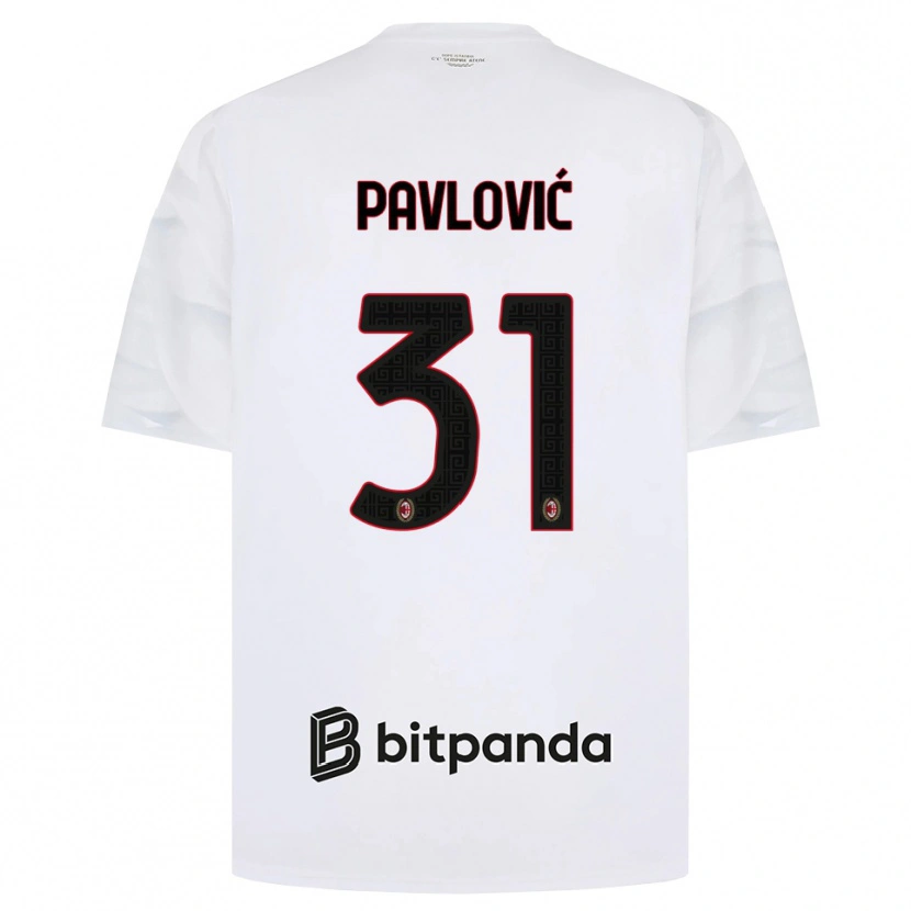Danxen Mujer Camiseta Strahinja Pavlović #31 Blanco Rojo Negro 2ª Equipación 2026/27 La Camisa México