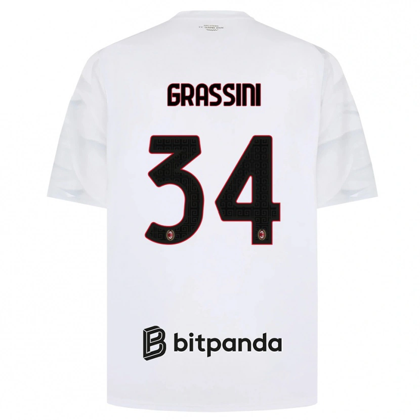 Danxen Mujer Camiseta Riccardo Grassini #34 Blanco Rojo Negro 2ª Equipación 2026/27 La Camisa México