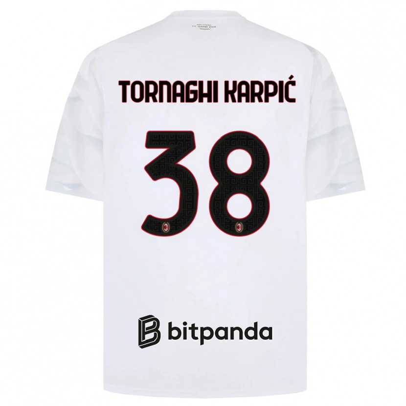 Danxen Mujer Camiseta Lavinia Tornaghi Karpić #38 Blanco Rojo Negro 2ª Equipación 2026/27 La Camisa México