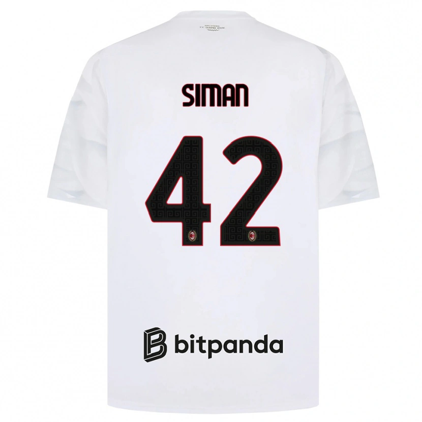 Danxen Mujer Camiseta Alexandru Șiman #42 Blanco Rojo Negro 2ª Equipación 2026/27 La Camisa México