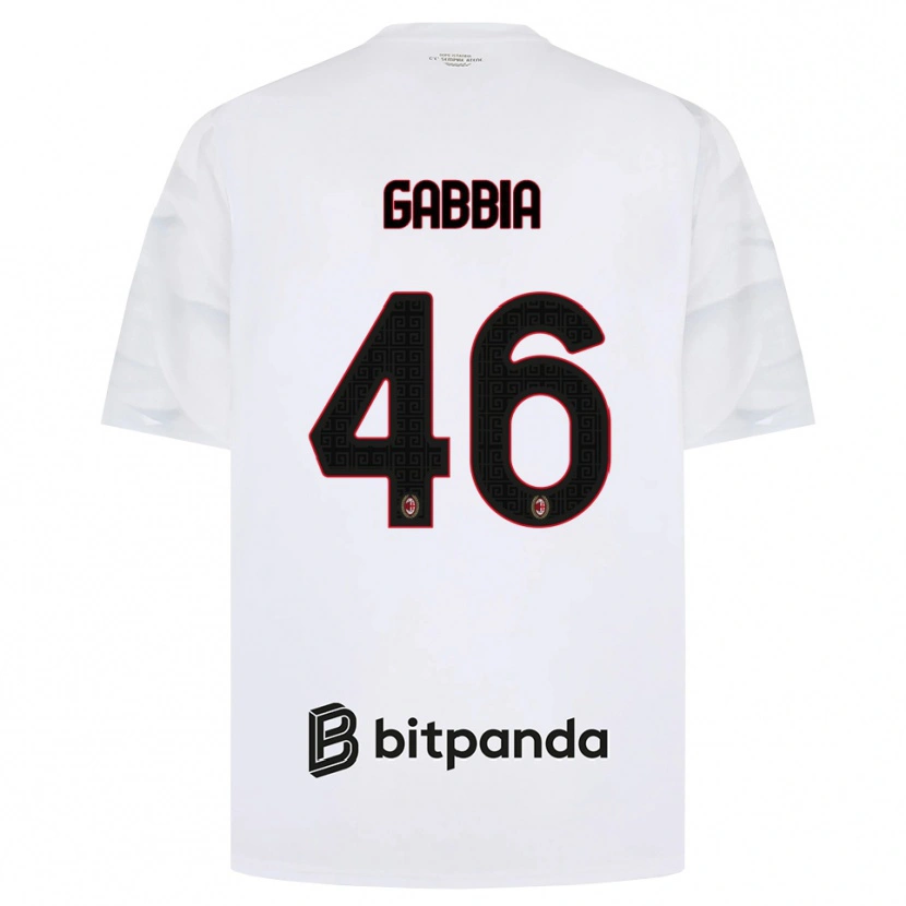 Danxen Mujer Camiseta Matteo Gabbia #46 Blanco Rojo Negro 2ª Equipación 2026/27 La Camisa México