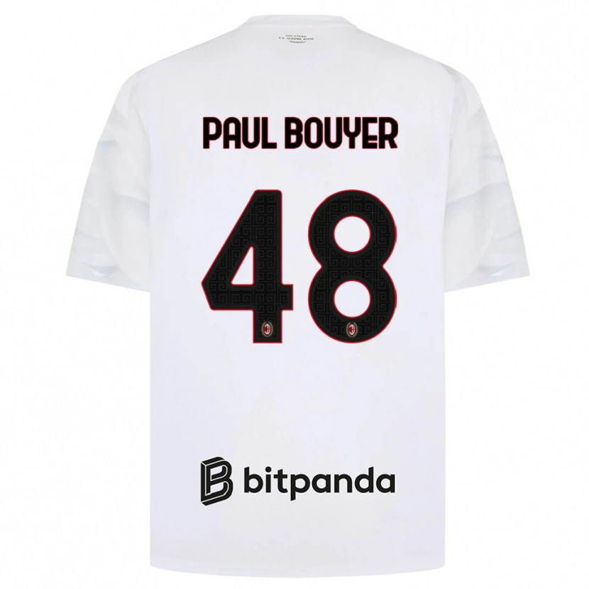 Danxen Mujer Camiseta Léo Paul Bouyer #48 Blanco Rojo Negro 2ª Equipación 2026/27 La Camisa México