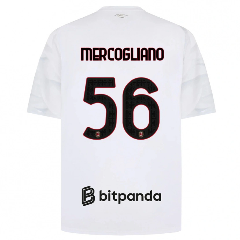 Danxen Mujer Camiseta Mattia Mercogliano #56 Blanco Rojo Negro 2ª Equipación 2026/27 La Camisa México