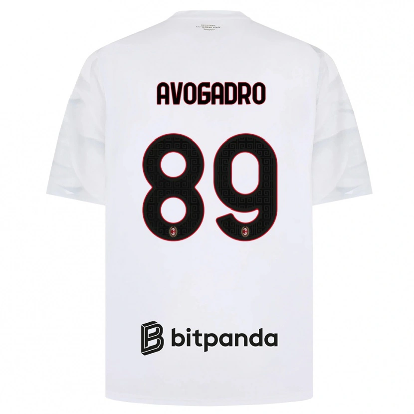 Danxen Mujer Camiseta Pietro Avogadro #89 Blanco Rojo Negro 2ª Equipación 2026/27 La Camisa México