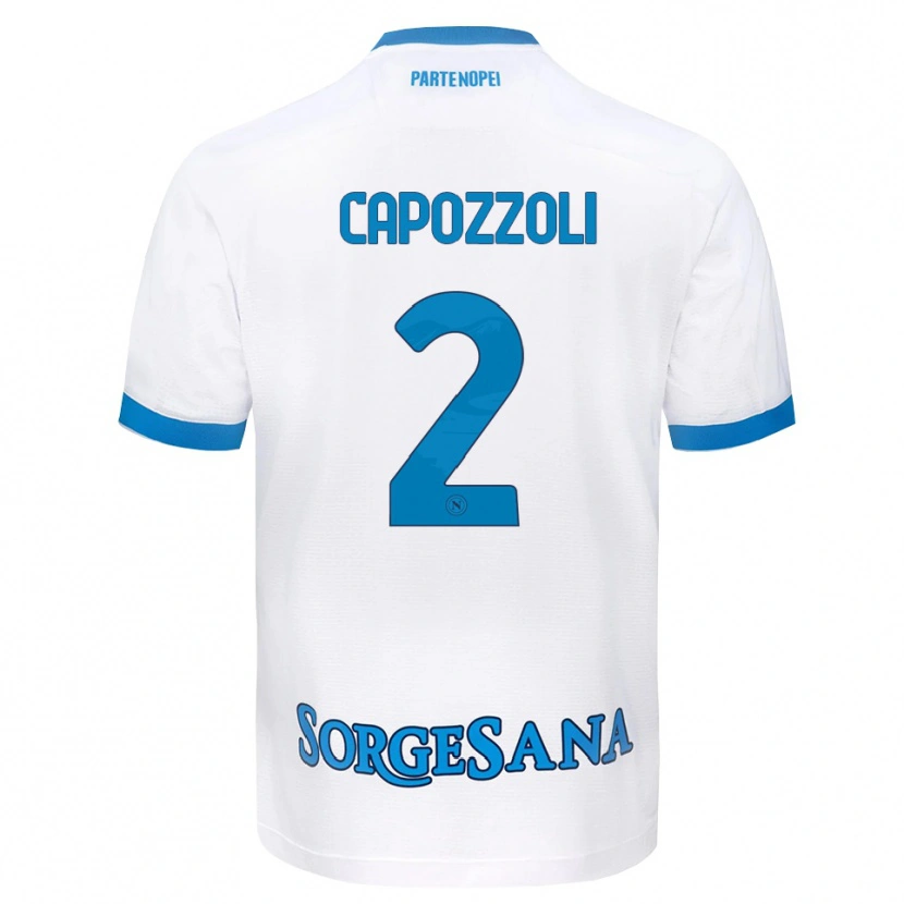 Danxen Mujer Camiseta Emanuele Capozzoli #2 Blanco Azul Cielo 2ª Equipación 2026/27 La Camisa México