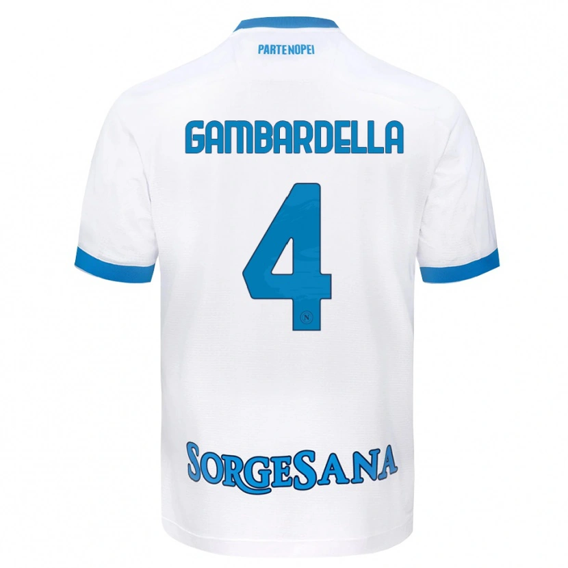Danxen Mujer Camiseta Vittorio Gambardella #4 Blanco Azul Cielo 2ª Equipación 2026/27 La Camisa México