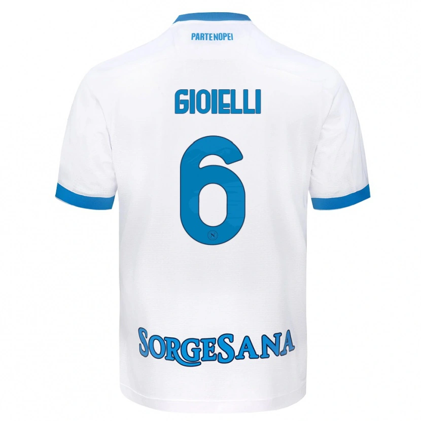 Danxen Mujer Camiseta Francesco Pio Gioielli #6 Blanco Azul Cielo 2ª Equipación 2026/27 La Camisa México
