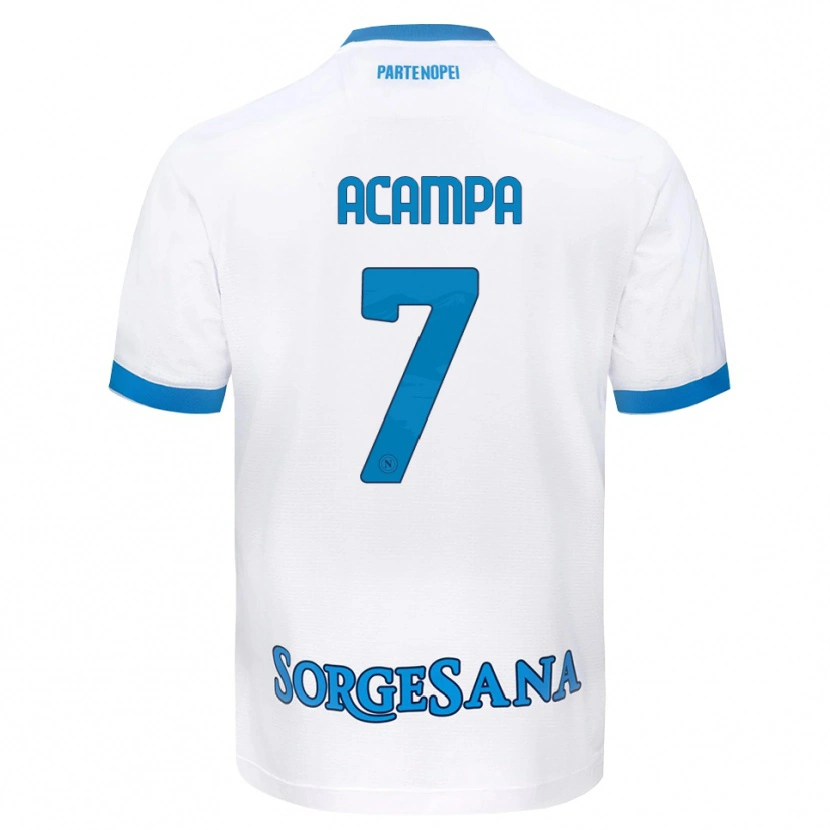 Danxen Mujer Camiseta Davide Acampa #7 Blanco Azul Cielo 2ª Equipación 2026/27 La Camisa México