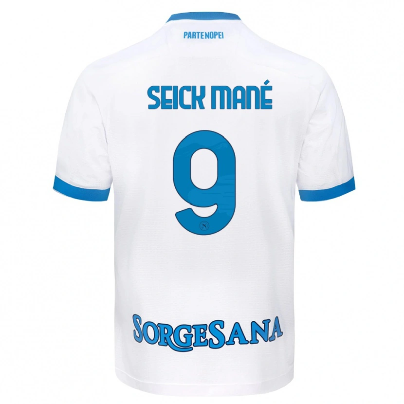 Danxen Mujer Camiseta Mohamed Seick Mané #9 Blanco Azul Cielo 2ª Equipación 2026/27 La Camisa México