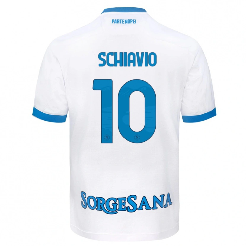 Danxen Mujer Camiseta Angelo Schiavio #10 Blanco Azul Cielo 2ª Equipación 2026/27 La Camisa México
