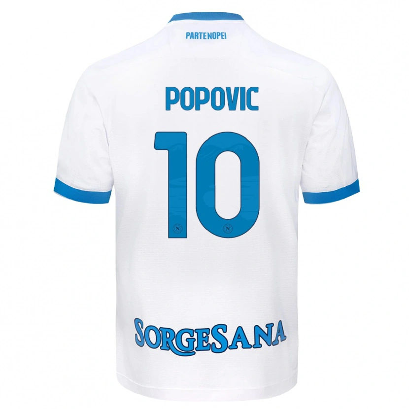 Danxen Mujer Camiseta Matija Popovic #10 Blanco Azul Cielo 2ª Equipación 2026/27 La Camisa México