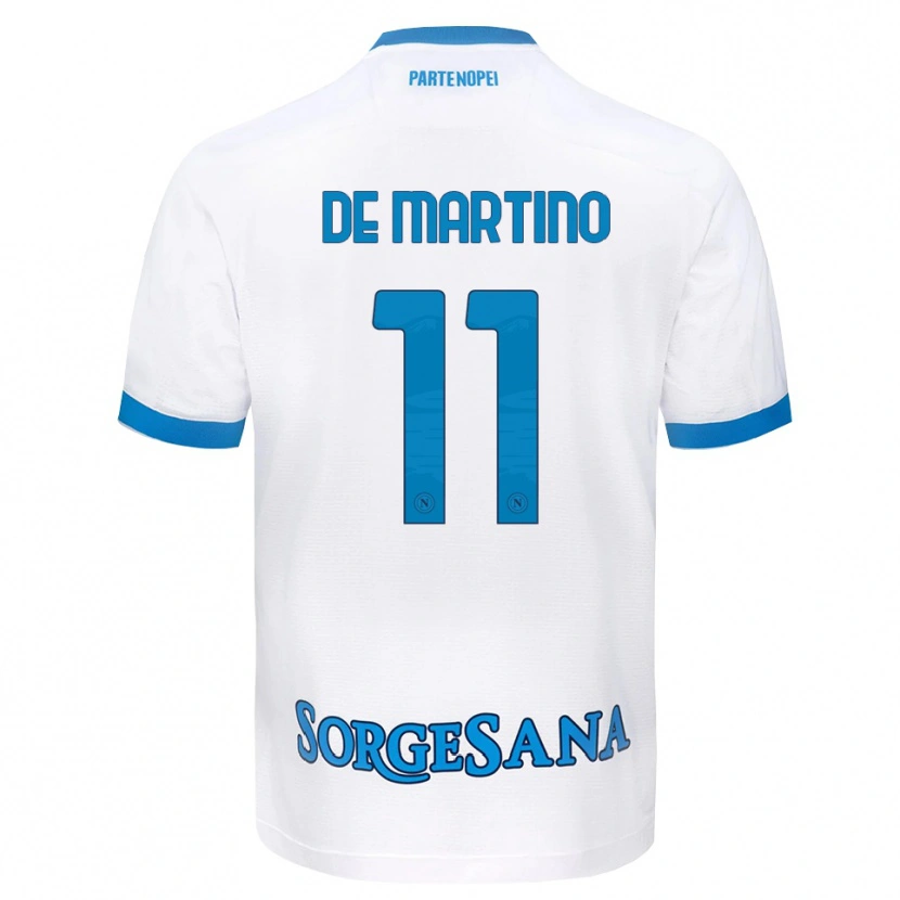 Danxen Mujer Camiseta Giuseppe De Martino #11 Blanco Azul Cielo 2ª Equipación 2026/27 La Camisa México