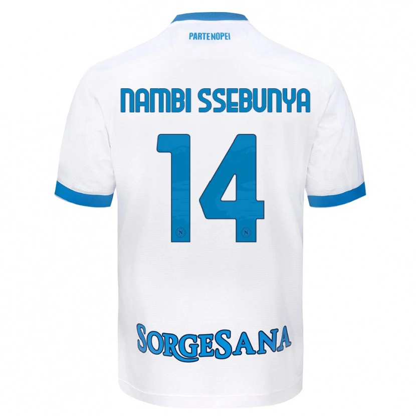 Danxen Mujer Camiseta Violah Nambi Ssebunya #14 Blanco Azul Cielo 2ª Equipación 2026/27 La Camisa México