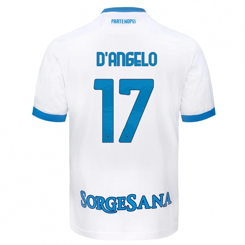 Danxen Mujer Camiseta Giuseppe D'angelo #17 Blanco Azul Cielo 2ª Equipación 2026/27 La Camisa México