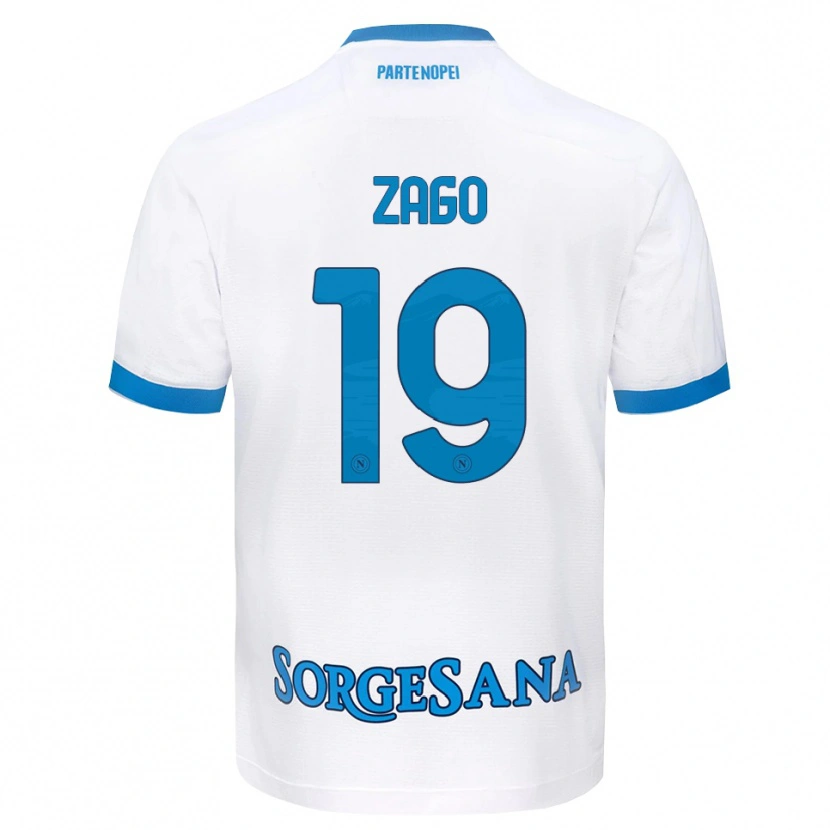 Danxen Mujer Camiseta Gabriele Zago #19 Blanco Azul Cielo 2ª Equipación 2026/27 La Camisa México