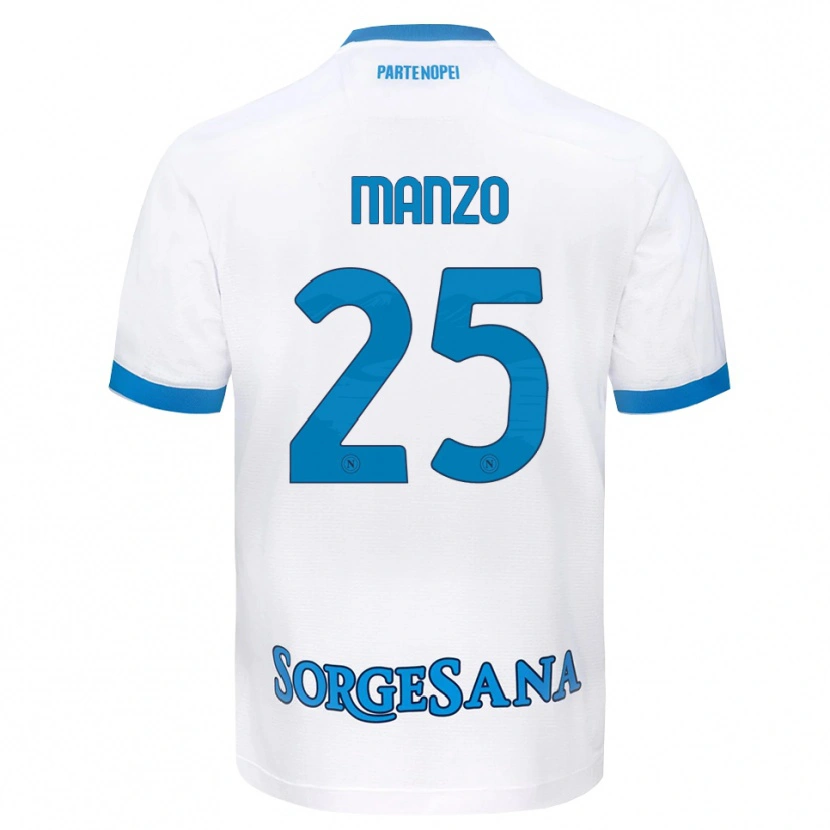 Danxen Mujer Camiseta Alessia Manzo #25 Blanco Azul Cielo 2ª Equipación 2026/27 La Camisa México