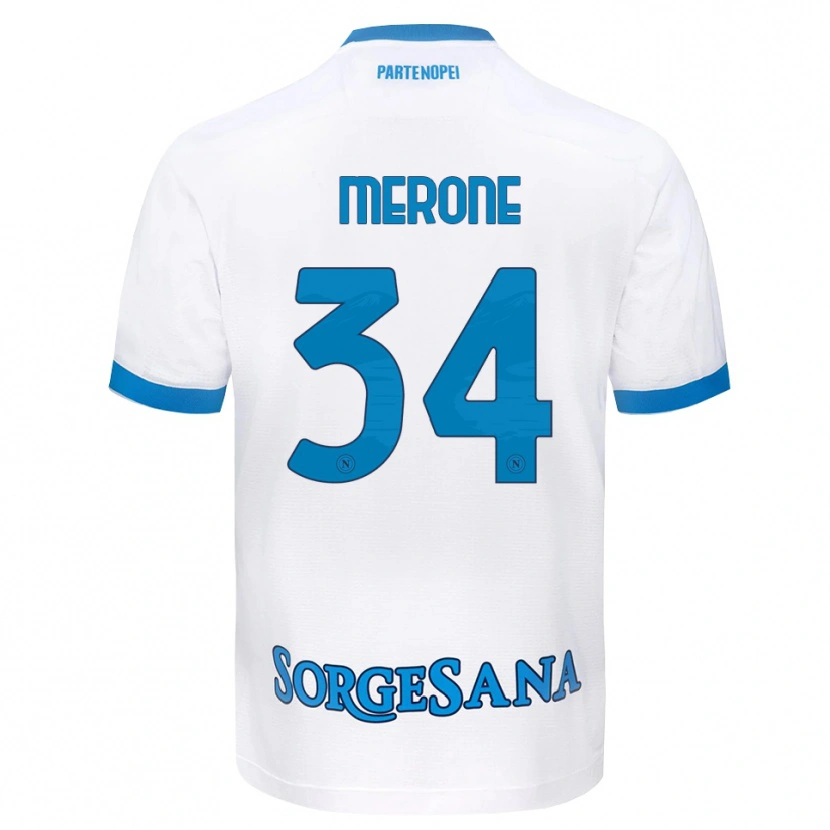 Danxen Mujer Camiseta Alessandro Merone #34 Blanco Azul Cielo 2ª Equipación 2026/27 La Camisa México