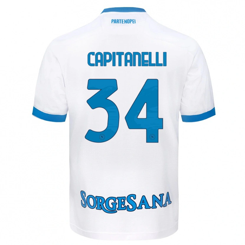 Danxen Mujer Camiseta Ilaria Capitanelli #34 Blanco Azul Cielo 2ª Equipación 2026/27 La Camisa México