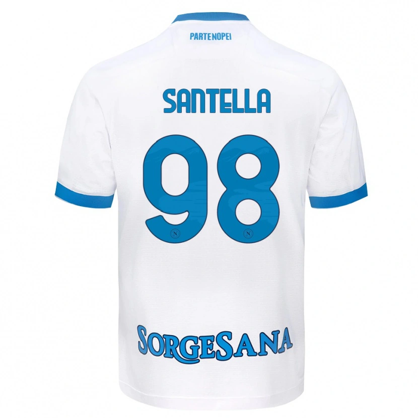 Danxen Mujer Camiseta Alessandro Santella #98 Blanco Azul Cielo 2ª Equipación 2026/27 La Camisa México