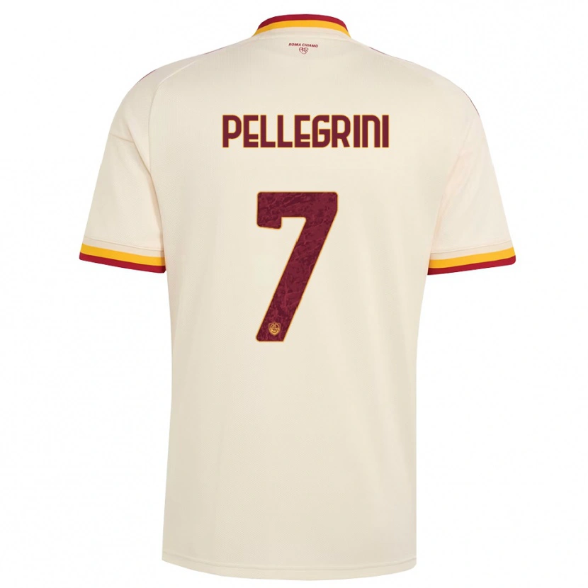Danxen Mujer Camiseta Lorenzo Pellegrini #7 Champán Rojo Amarillo 2ª Equipación 2026/27 La Camisa México