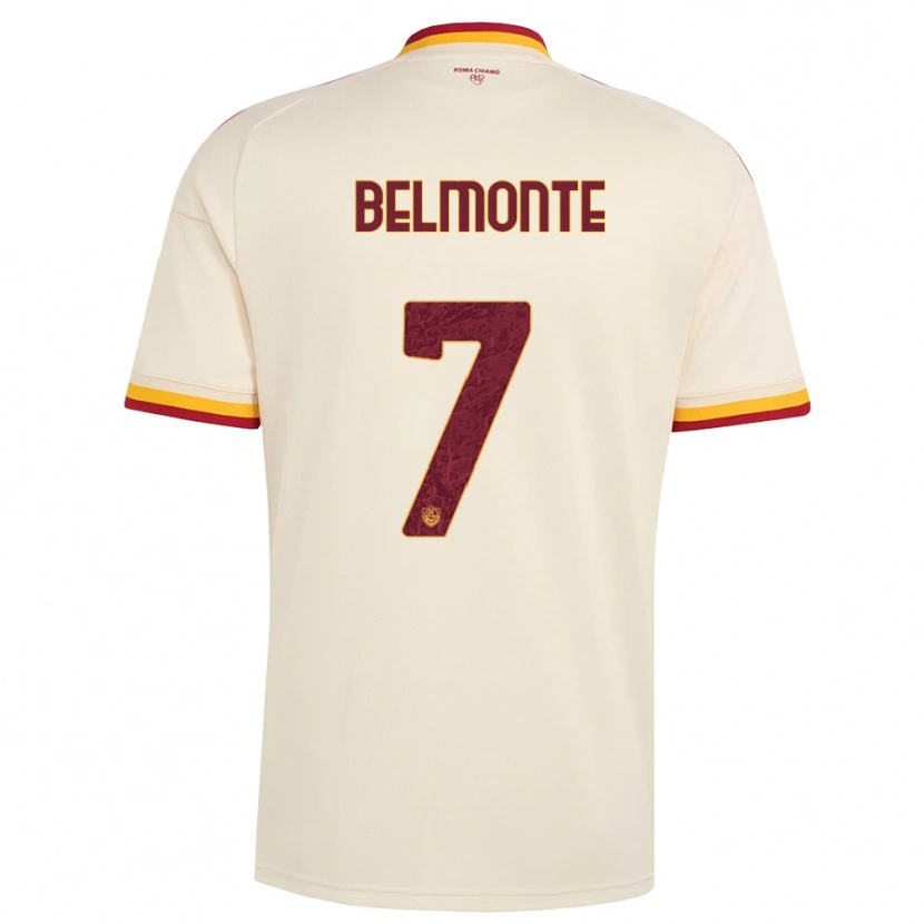 Danxen Mujer Camiseta Samuele Belmonte #7 Champán Rojo Amarillo 2ª Equipación 2026/27 La Camisa México