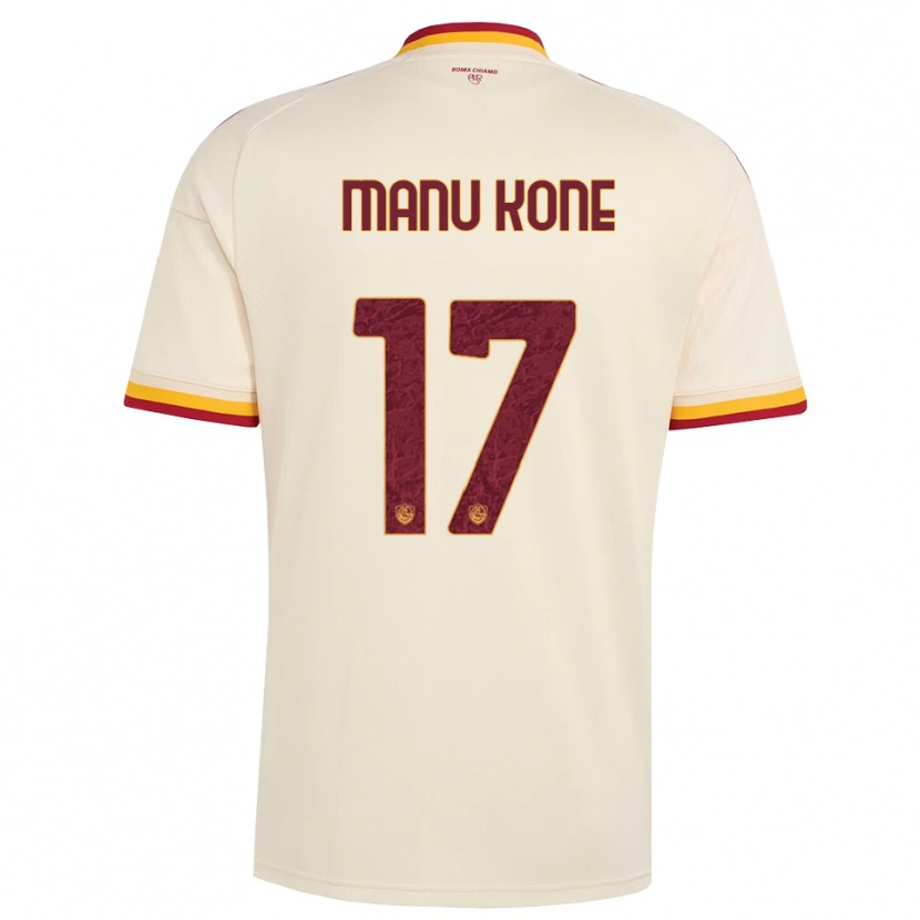 Danxen Mujer Camiseta Manu Koné #17 Champán Rojo Amarillo 2ª Equipación 2026/27 La Camisa México
