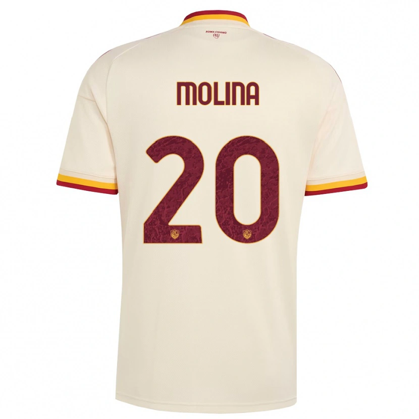 Danxen Mujer Camiseta Nahuel Molina #20 Champán Rojo Amarillo 2ª Equipación 2026/27 La Camisa México