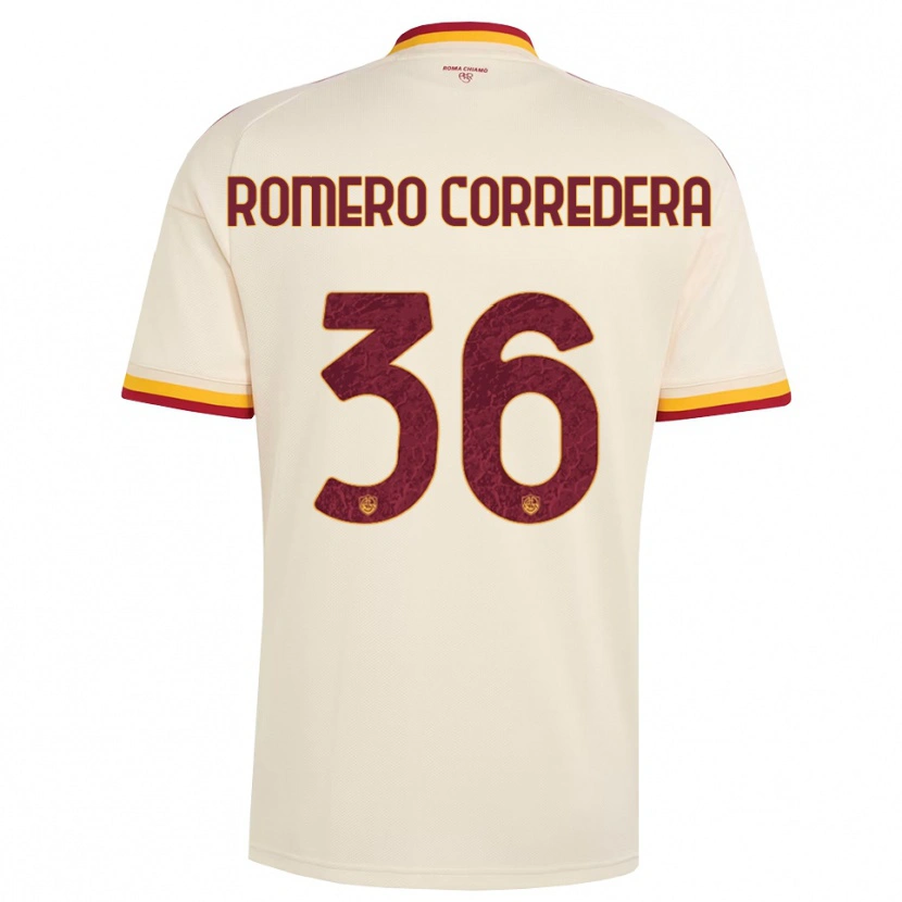 Danxen Mujer Camiseta Miguel Romero Corredera #36 Champán Rojo Amarillo 2ª Equipación 2026/27 La Camisa México