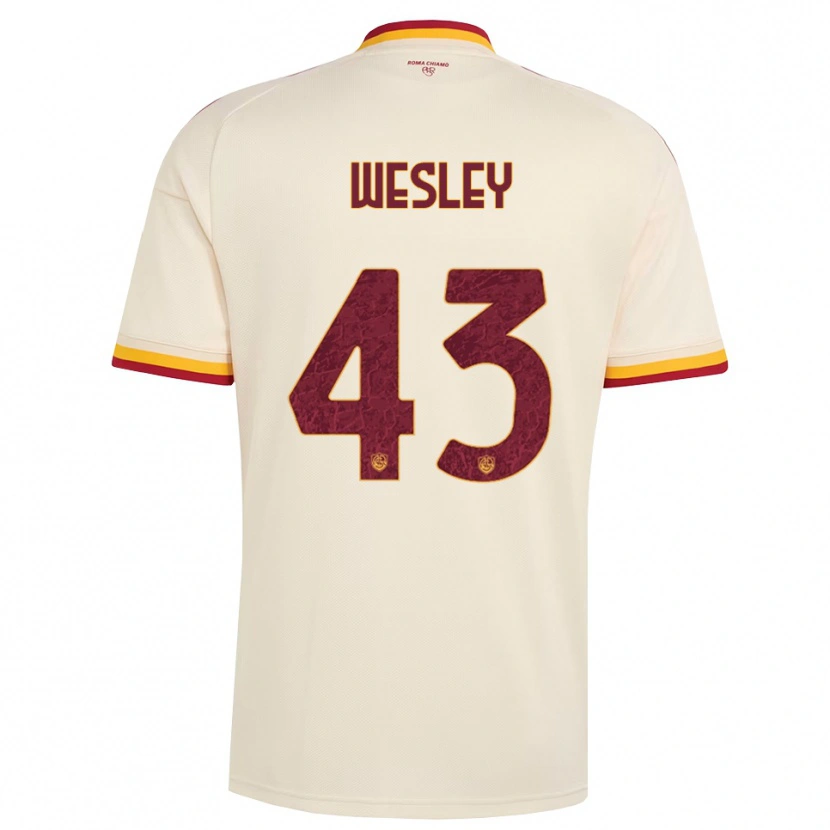 Danxen Mujer Camiseta Wesley Vinícius França Lima #43 Champán Rojo Amarillo 2ª Equipación 2026/27 La Camisa México