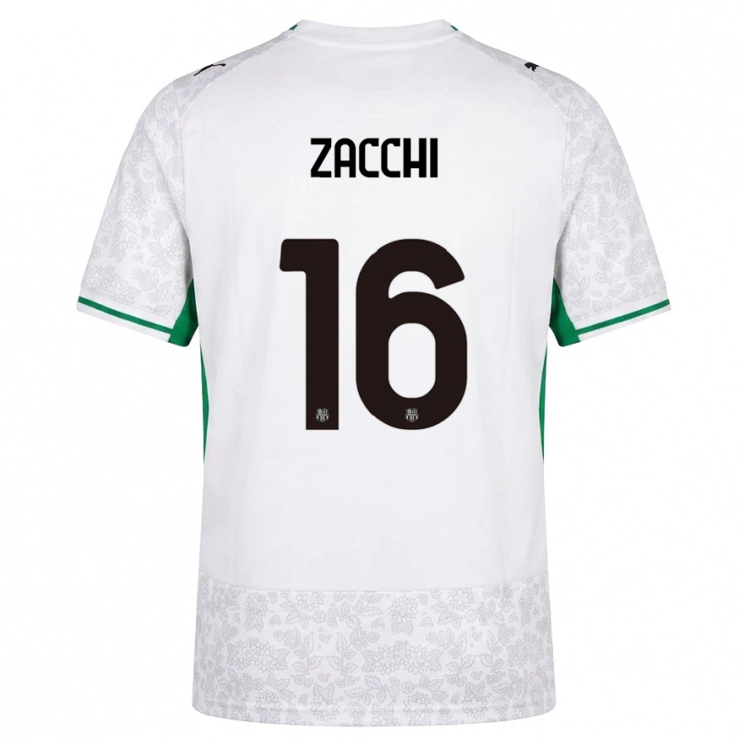Danxen Mujer Camiseta Gioele Zacchi #16 Blanco Negro Verde 2ª Equipación 2026/27 La Camisa México