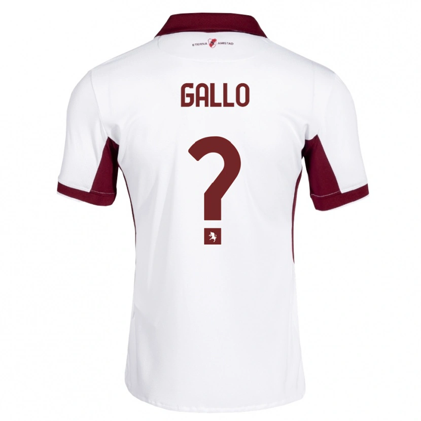 Danxen Mujer Camiseta Mattia Gallo #0 Burdeos Blanco Rojo 2ª Equipación 2026/27 La Camisa México