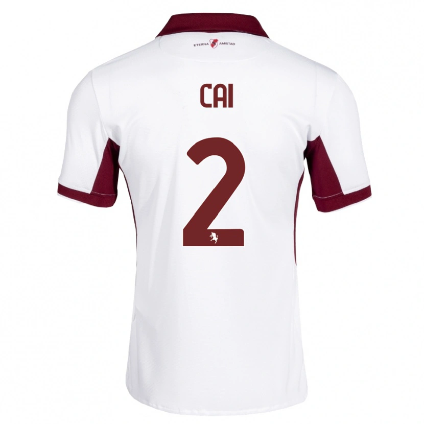 Danxen Mujer Camiseta Federico Cai #2 Burdeos Blanco Rojo 2ª Equipación 2026/27 La Camisa México