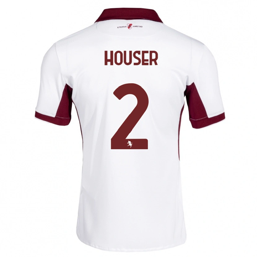 Danxen Mujer Camiseta Matej Houser #2 Burdeos Blanco Rojo 2ª Equipación 2026/27 La Camisa México