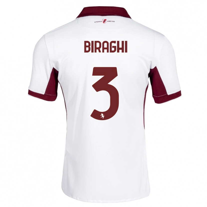 Danxen Mujer Camiseta Cristiano Biraghi #3 Burdeos Blanco Rojo 2ª Equipación 2026/27 La Camisa México