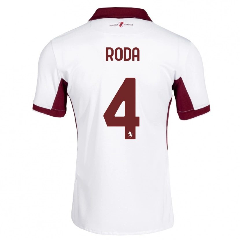 Danxen Mujer Camiseta Alex Roda #4 Burdeos Blanco Rojo 2ª Equipación 2026/27 La Camisa México