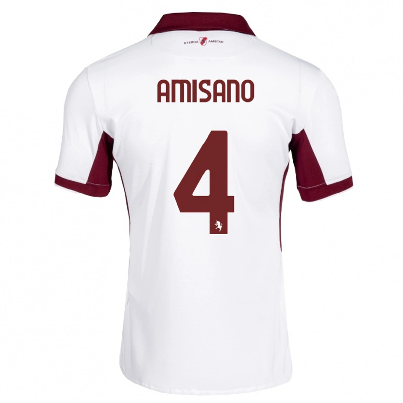 Danxen Mujer Camiseta Manuel Amisano #4 Burdeos Blanco Rojo 2ª Equipación 2026/27 La Camisa México
