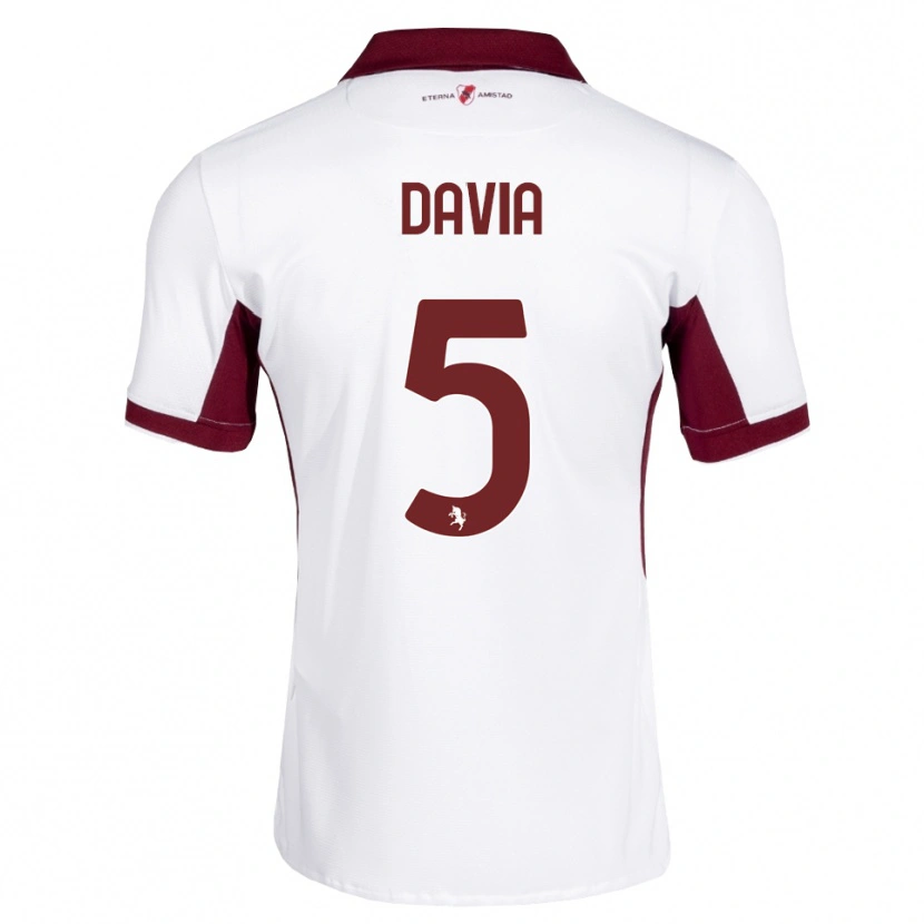 Danxen Mujer Camiseta Emiliano Davia #5 Burdeos Blanco Rojo 2ª Equipación 2026/27 La Camisa México