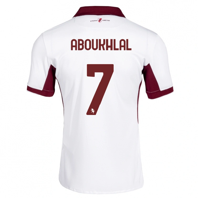 Danxen Mujer Camiseta Zakaria Aboukhlal #7 Burdeos Blanco Rojo 2ª Equipación 2026/27 La Camisa México