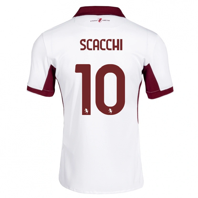Danxen Mujer Camiseta Manuel Scacchi #10 Burdeos Blanco Rojo 2ª Equipación 2026/27 La Camisa México