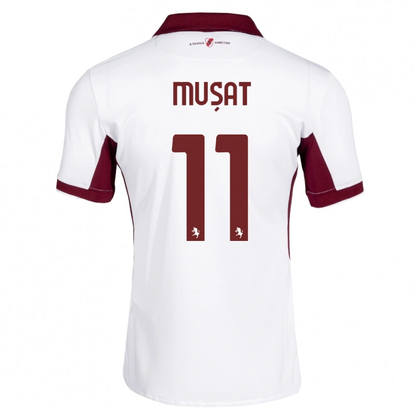 Danxen Mujer Camiseta Nicolas Mușat #11 Burdeos Blanco Rojo 2ª Equipación 2026/27 La Camisa México