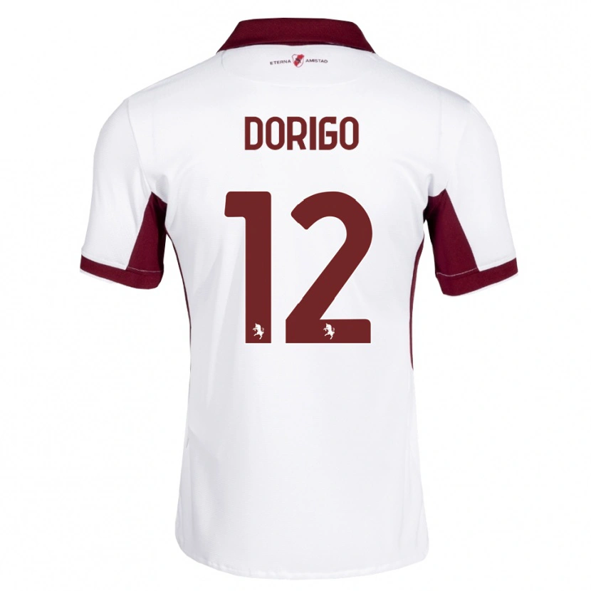 Danxen Mujer Camiseta Andrea Dorigo #12 Burdeos Blanco Rojo 2ª Equipación 2026/27 La Camisa México