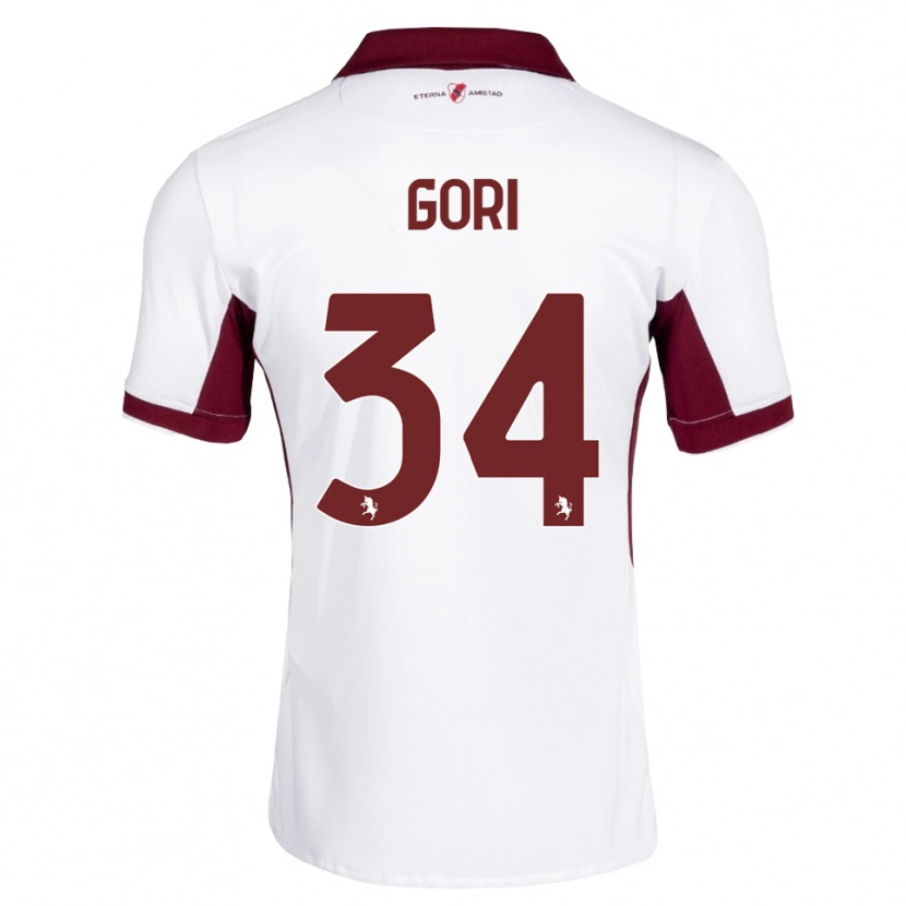 Danxen Mujer Camiseta Gabriele Gori #34 Burdeos Blanco Rojo 2ª Equipación 2026/27 La Camisa México