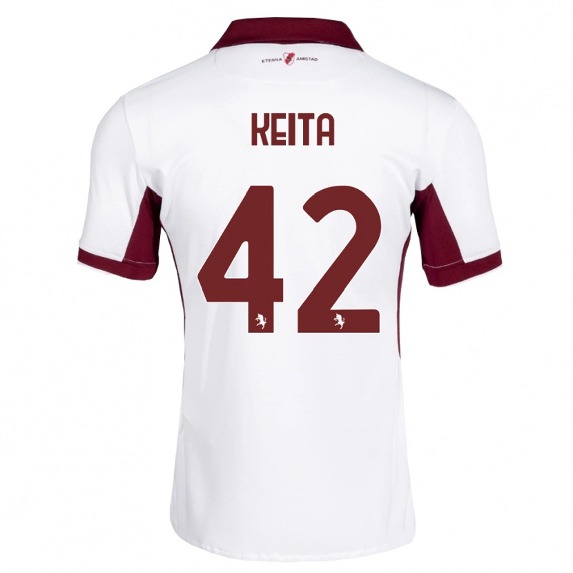 Danxen Mujer Camiseta Karamoko Keita #42 Burdeos Blanco Rojo 2ª Equipación 2026/27 La Camisa México