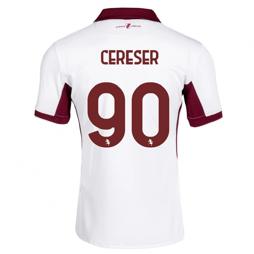 Danxen Mujer Camiseta Francesco Cereser #90 Burdeos Blanco Rojo 2ª Equipación 2026/27 La Camisa México