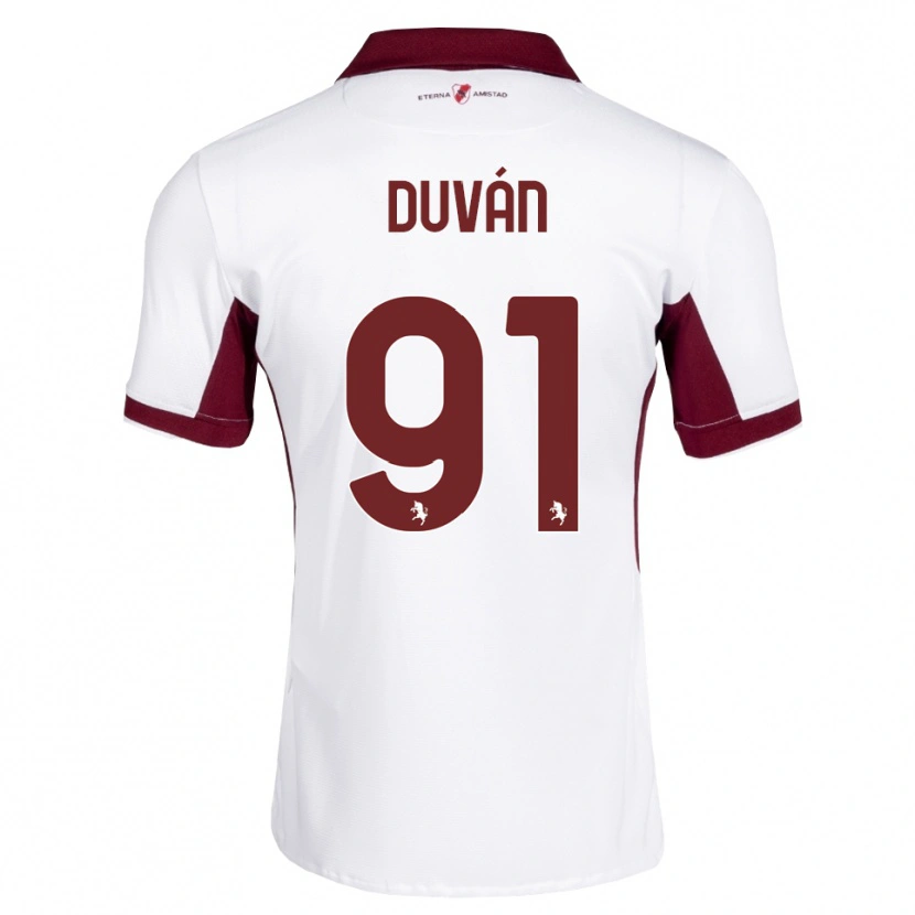 Danxen Mujer Camiseta Duván Zapata #91 Burdeos Blanco Rojo 2ª Equipación 2026/27 La Camisa México
