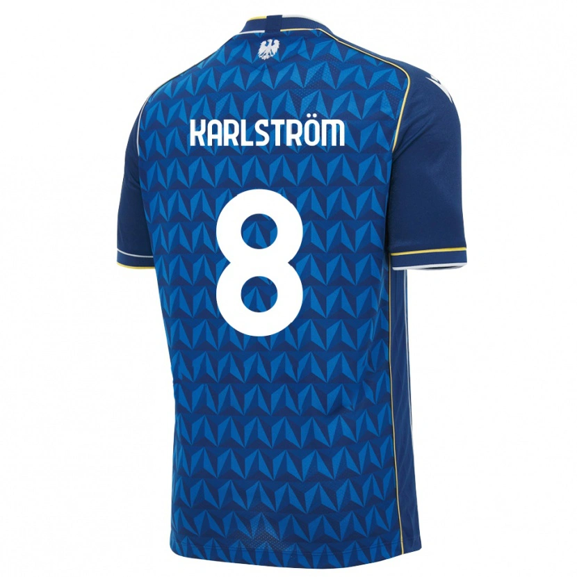 Danxen Mujer Camiseta Jesper Karlström #8 Azul Real Blanco Azul 2ª Equipación 2026/27 La Camisa México