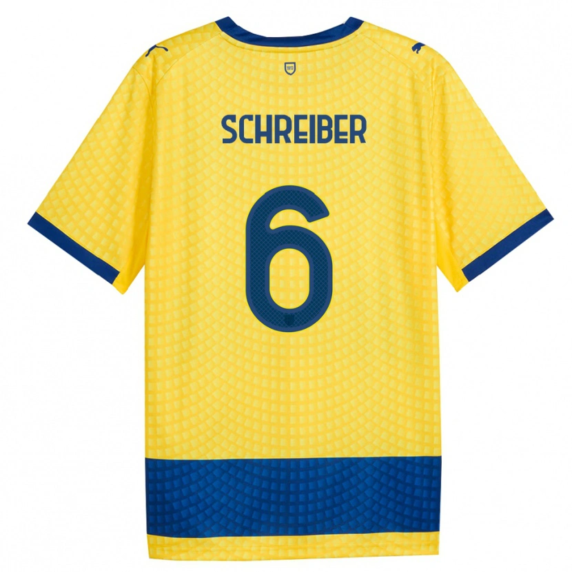 Danxen Mujer Camiseta Fabio Schreiber #6 Amarillo Azul Negro 2ª Equipación 2026/27 La Camisa México