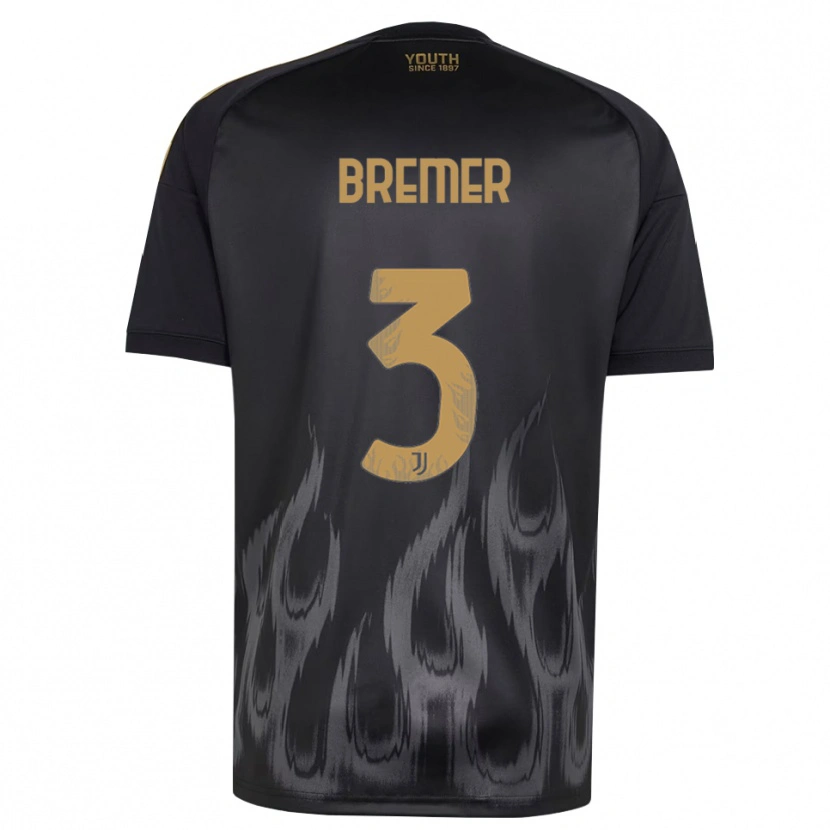 Danxen Mujer Camiseta Gleison Bremer Silva Nascimento #3 Negro Marrón Equipación Tercera 2026/27 La Camisa México