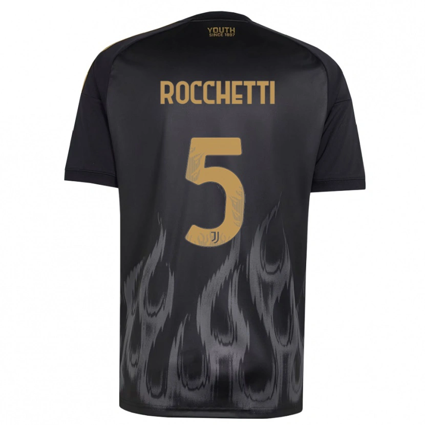 Danxen Mujer Camiseta Edoardo Rocchetti #5 Negro Marrón Equipación Tercera 2026/27 La Camisa México