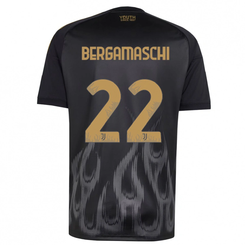 Danxen Mujer Camiseta Valentina Bergamaschi #22 Negro Marrón Equipación Tercera 2026/27 La Camisa México
